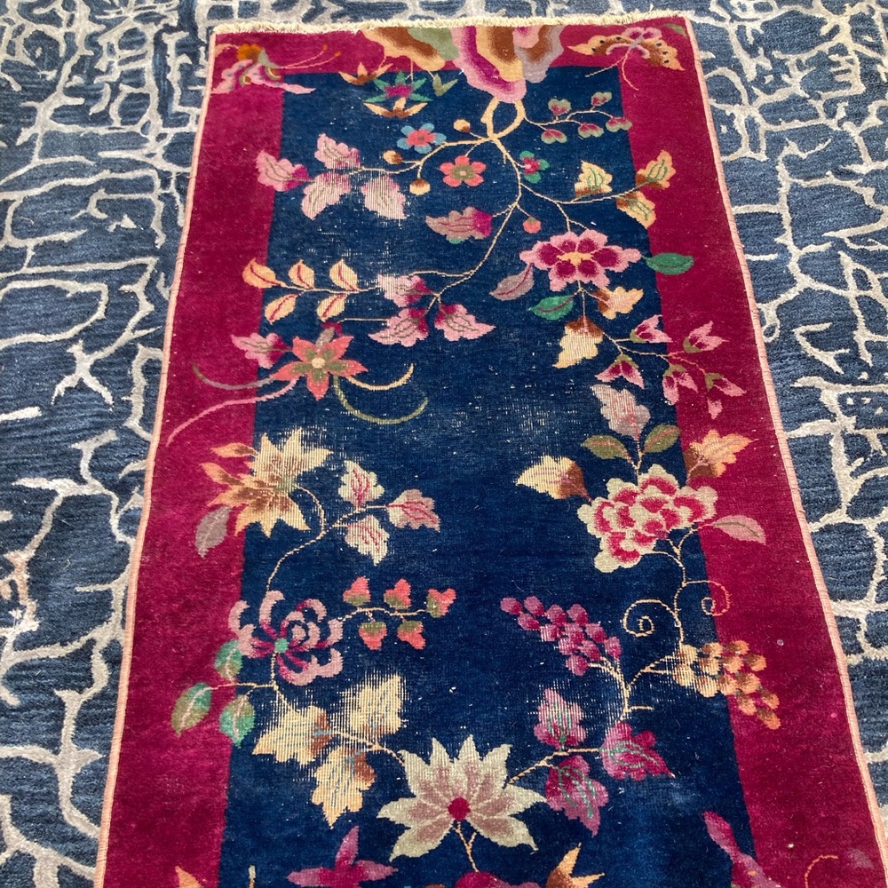 Vintage art deco oriental rug
